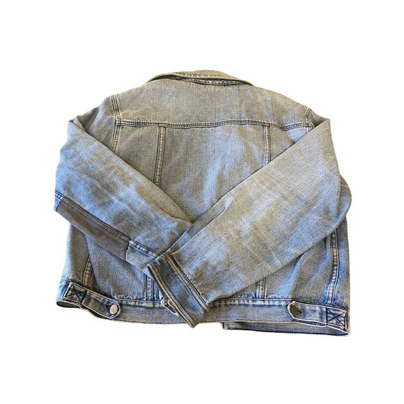 Progressions XL Denim Jacket With Leather Sleeves - Picture 3 of 4